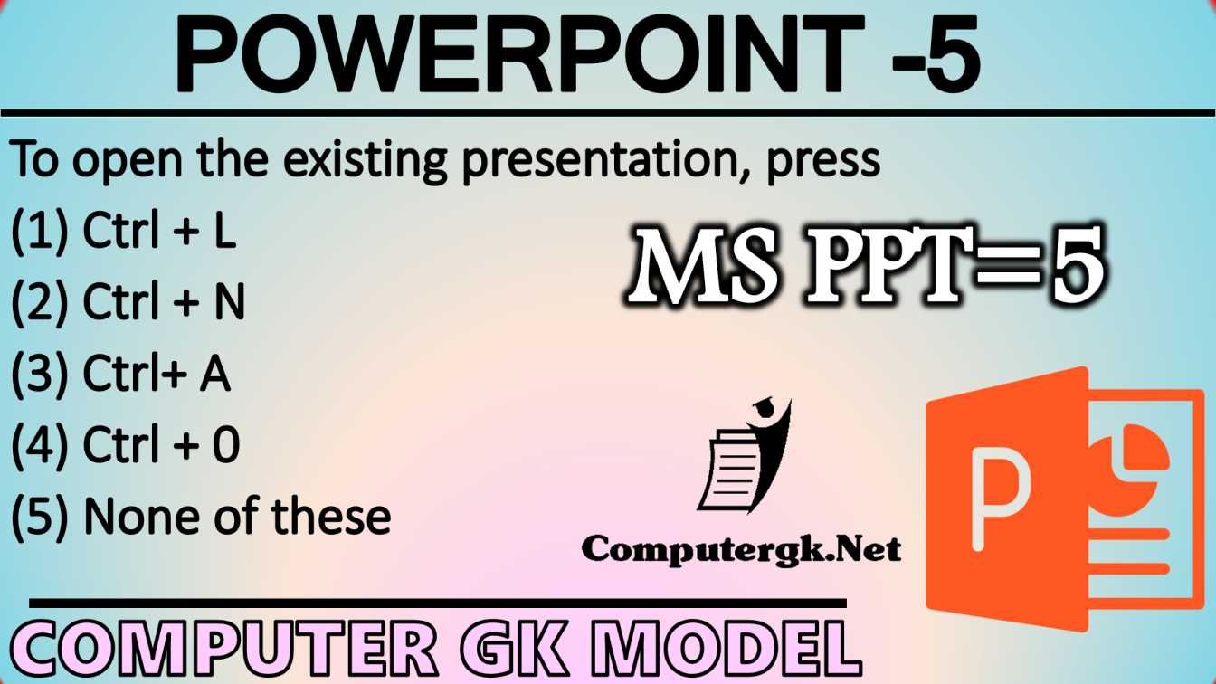 MS Powerpoint mcq Questions and Answer | Microsoft powerpoint-5 - Computer  Gk Topics
