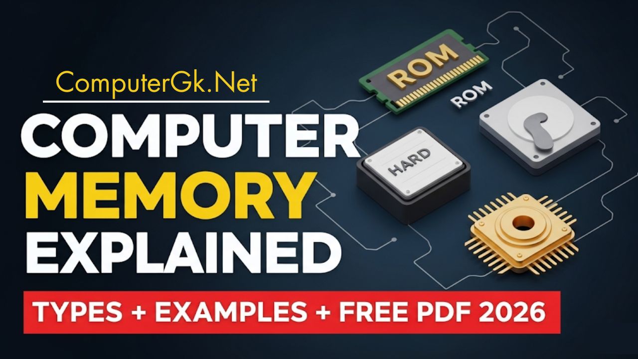 Computer Memory, Types, Example with Detail Notes Free PDF Download