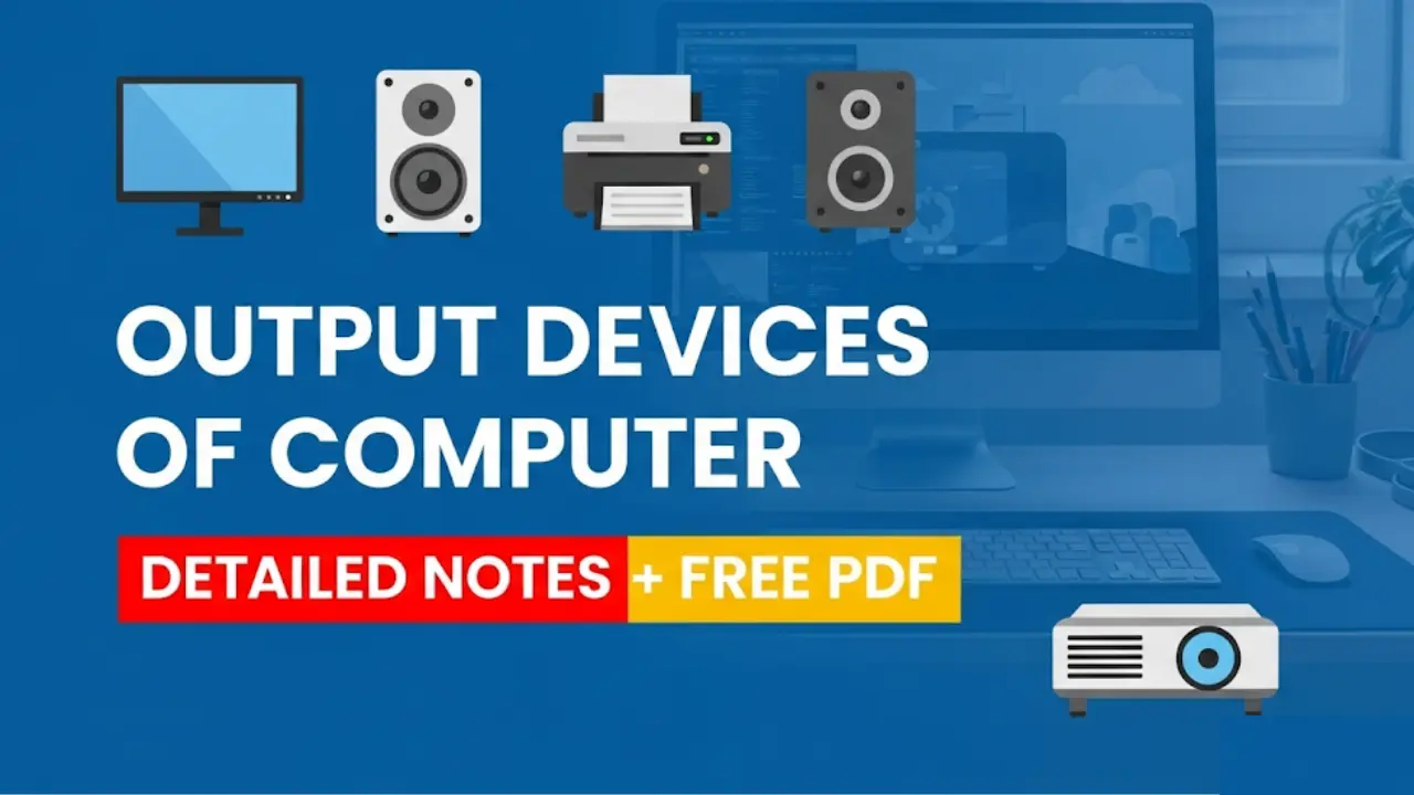 Output Device Of Computer, Detail Notes With Free PDF